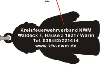Schlüsselanhänger mit individuellem Text als Visitenkarte