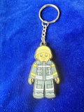 Schlüsselanhänger PVC Rubber Feuerwehr schwarz